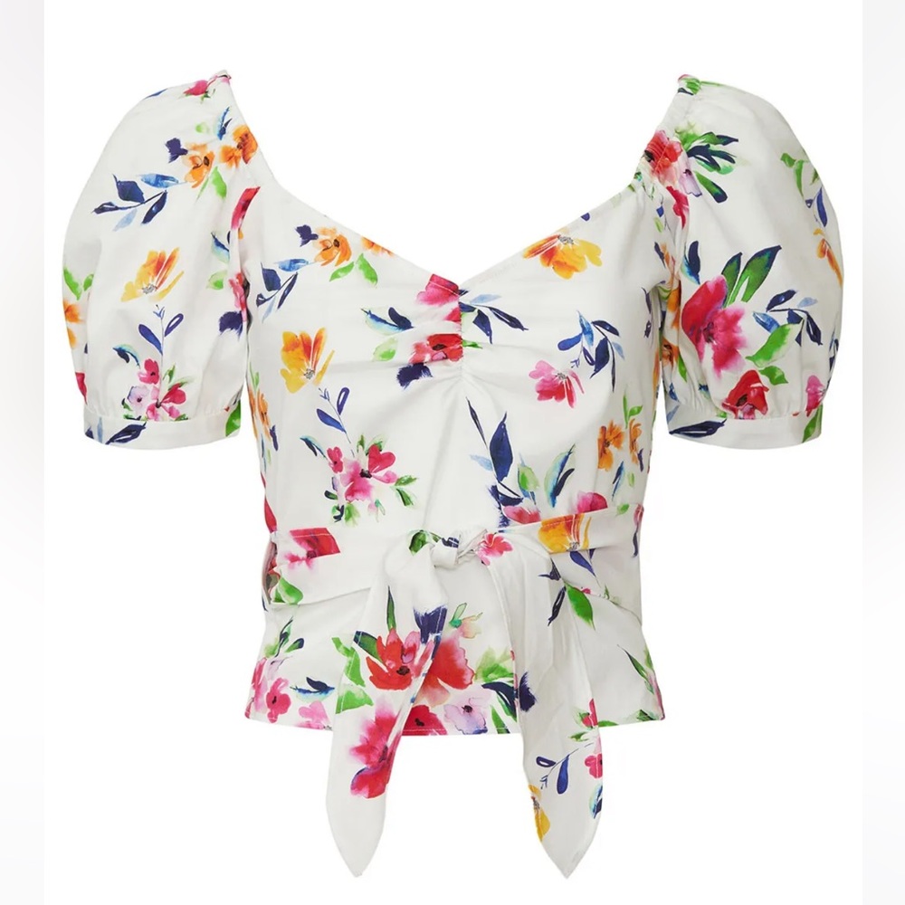 ♥️ Marissa Webb Puff Sleeve Floral Top